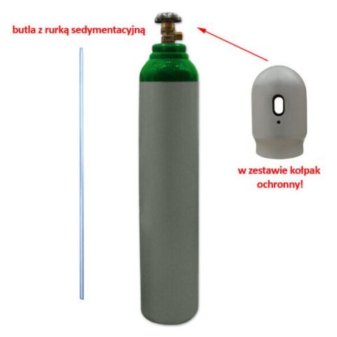 Butla gazowa pełna mix Argon/CO₂ 10l z rurką sedymentacyjną 200bar Butla gazowa pełna mix Argon/CO₂ 10l z rurką sedymentacyjną 200bar