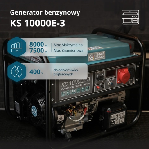 Agregat Generator benzynowy 8,0kW KS 10000E-3 Könner & Söhnen