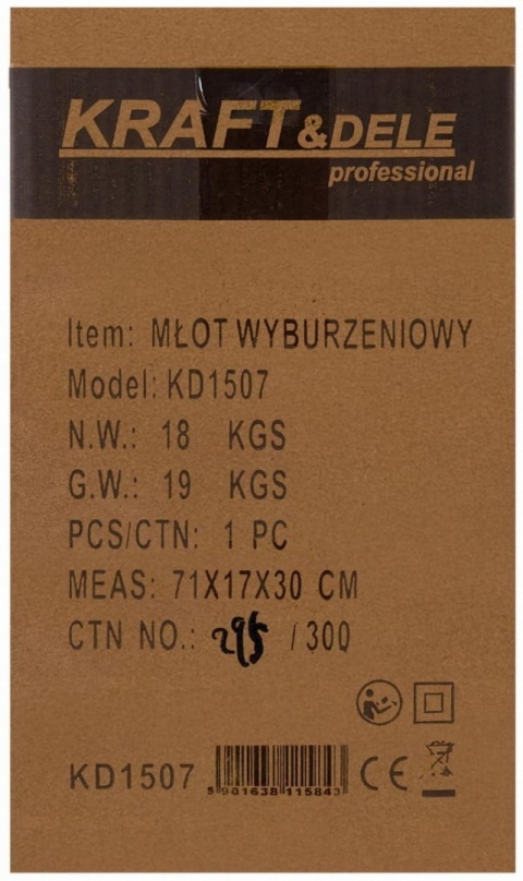 Młot udarowy kujący 55J 3000W KD1507