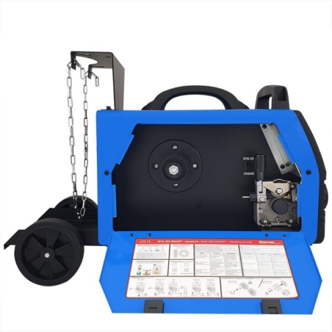 Spawarka inwertorowa MIG 200 SMART z kółkami i półką na butlę